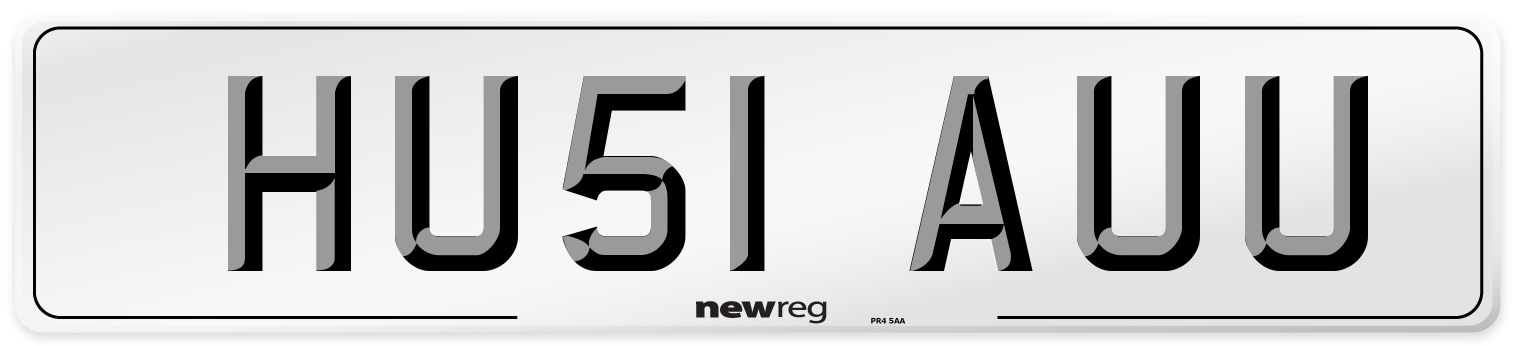 HU51 AUU Number Plate from New Reg